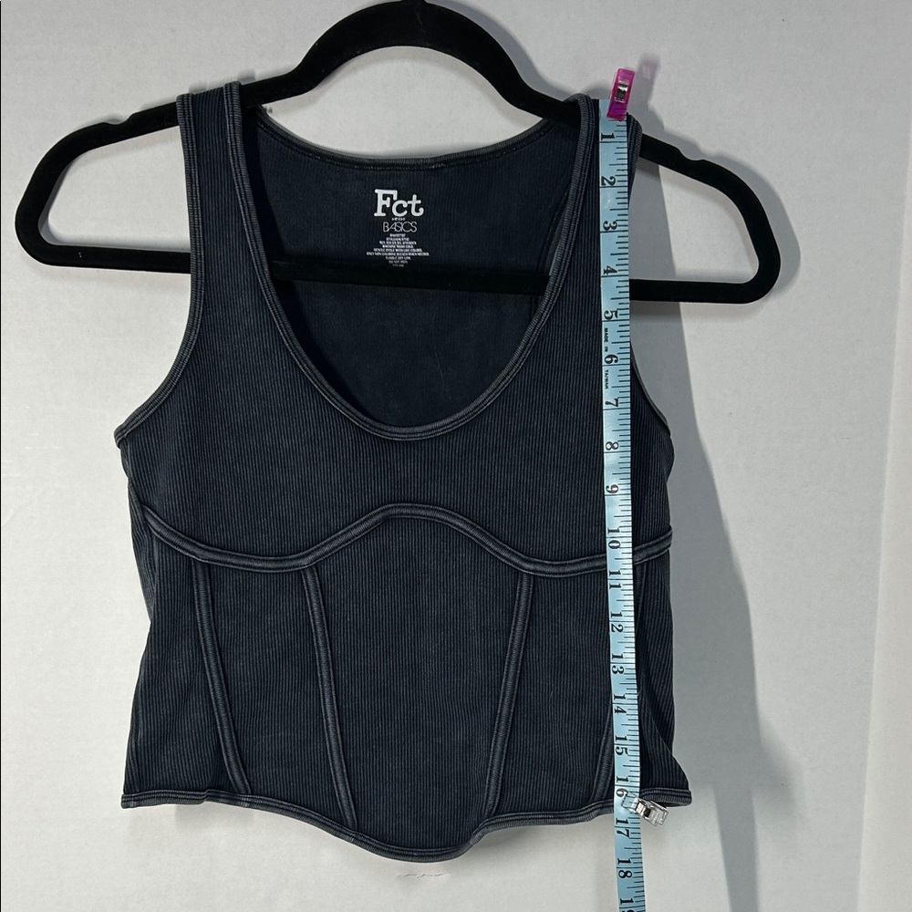 FCT Women's Stretch Ribbed Black Tank Top (XL)